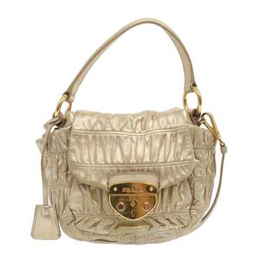 Prada Saffiano Gold Leather Shoulder Bag (Pre-Own… - image 1