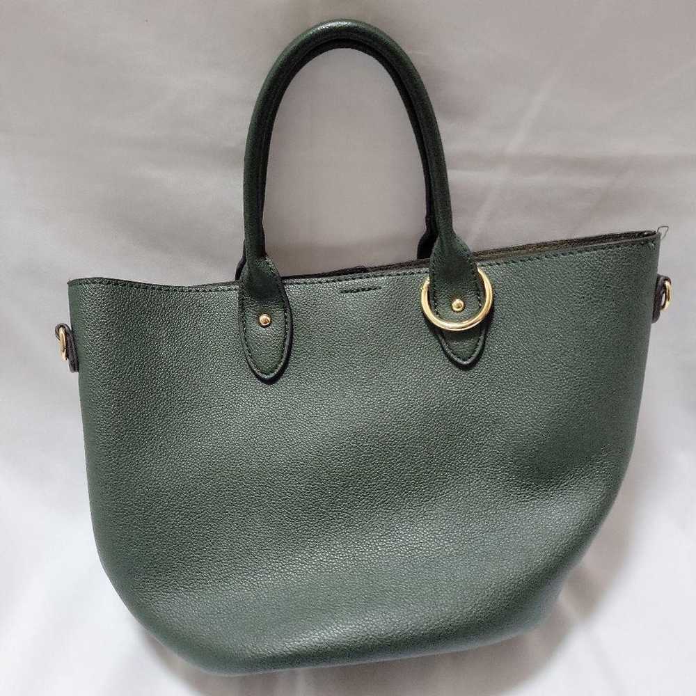 Grove Green Synthetic Leather Tote Bag - image 5