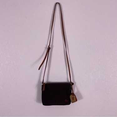 Dooney & Bourke Brown Nylon and Leather Small Cro… - image 1