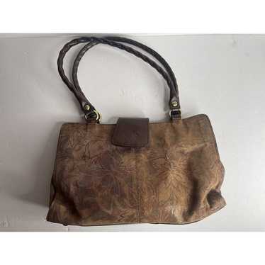 Patricia Nash Tan Floral Brown Leather Tote Should