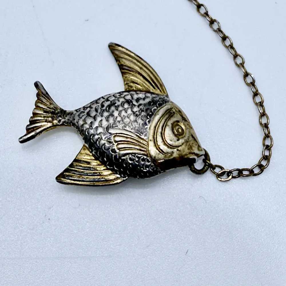 Gilt Silver Fishing Rod Fish Pin - A Reel Beauty! - image 3