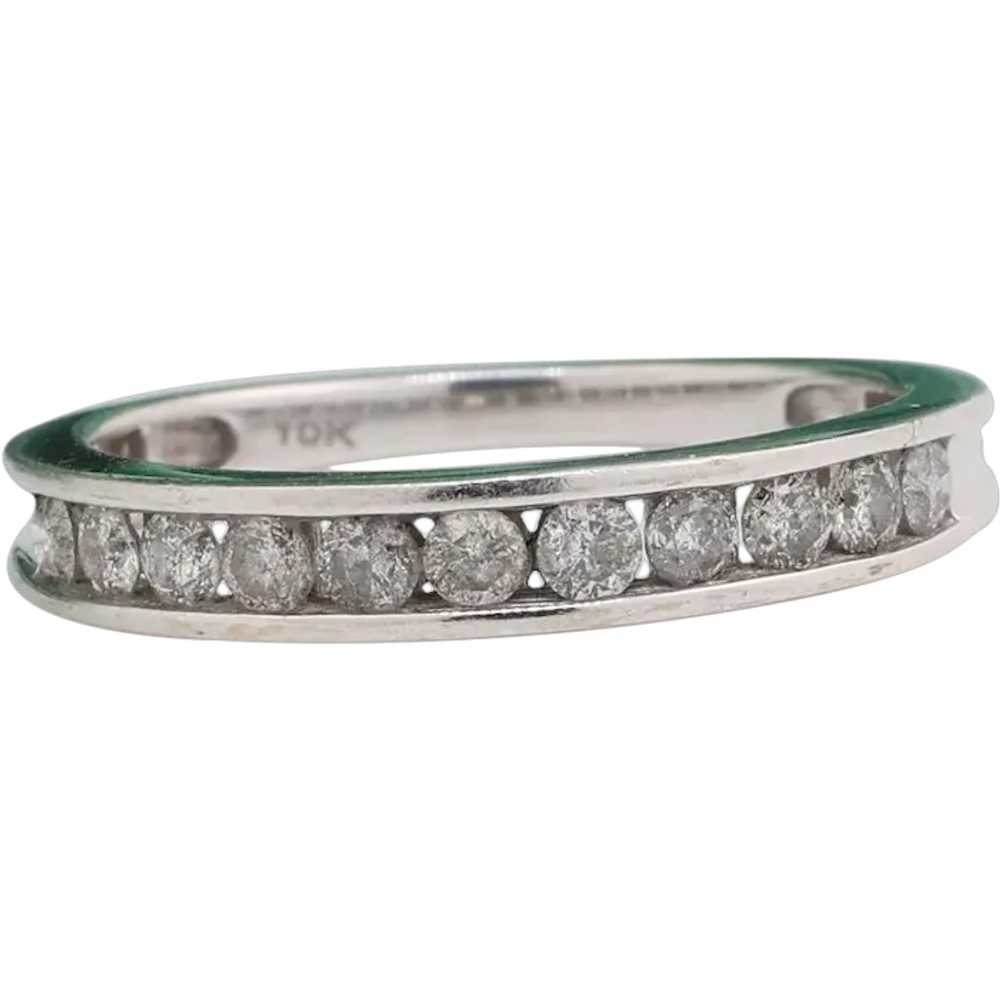 0.50 TW Channel Set Diamond Half Eternity Band Ri… - image 1