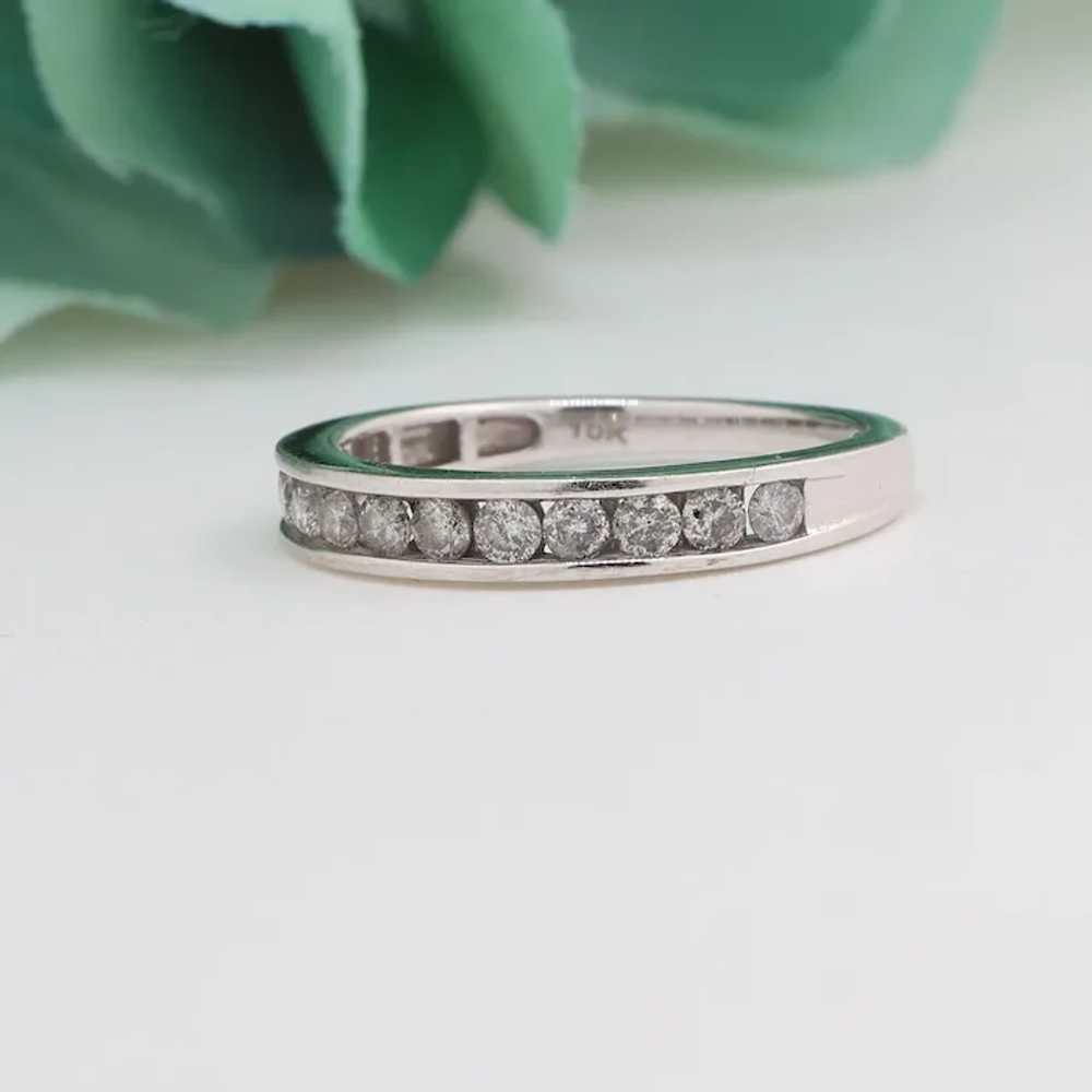 0.50 TW Channel Set Diamond Half Eternity Band Ri… - image 3