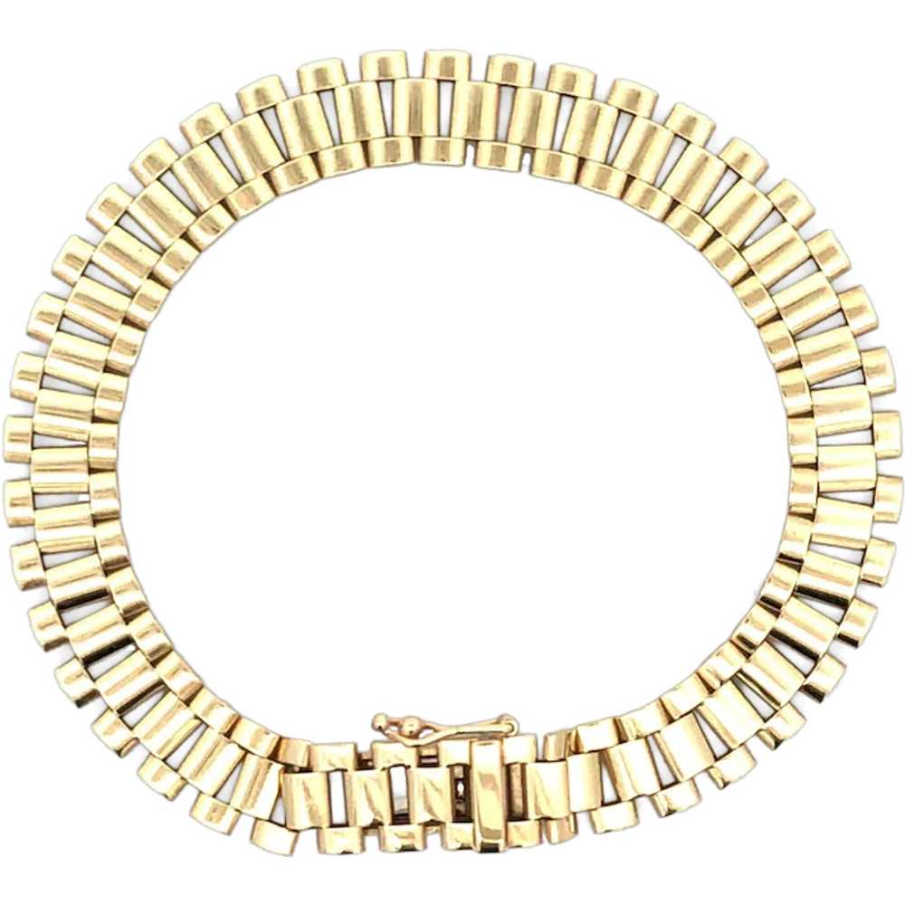 Estate 14K Yellow Gold Watch link Style Bracelet - image 1