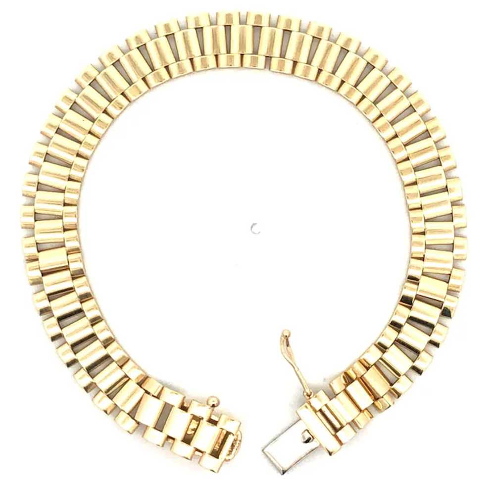 Estate 14K Yellow Gold Watch link Style Bracelet - image 2