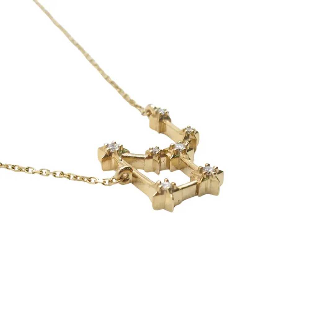 Virgo Zodiac Constellation Necklace 0.10ctw Diamo… - image 3