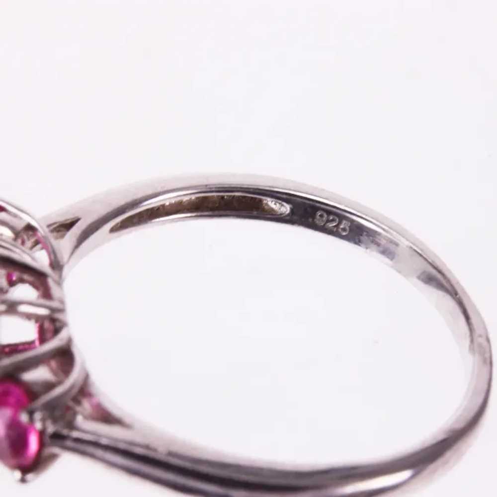 Oval Cut Pink Sapphire Lab Created Sterling Silve… - image 3