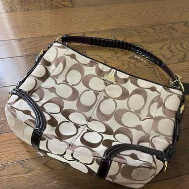 Coach Logo Pattern Bag Beige/Brown - image 1