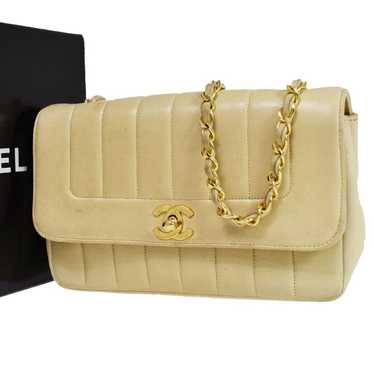 Chanel Mademoiselle Beige Leather Shoulder Bag (P… - image 1