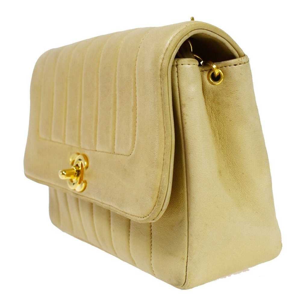 Chanel Mademoiselle Beige Leather Shoulder Bag (P… - image 3