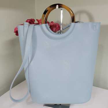 NWOT Banana republic Carolina blue leather bag. Co