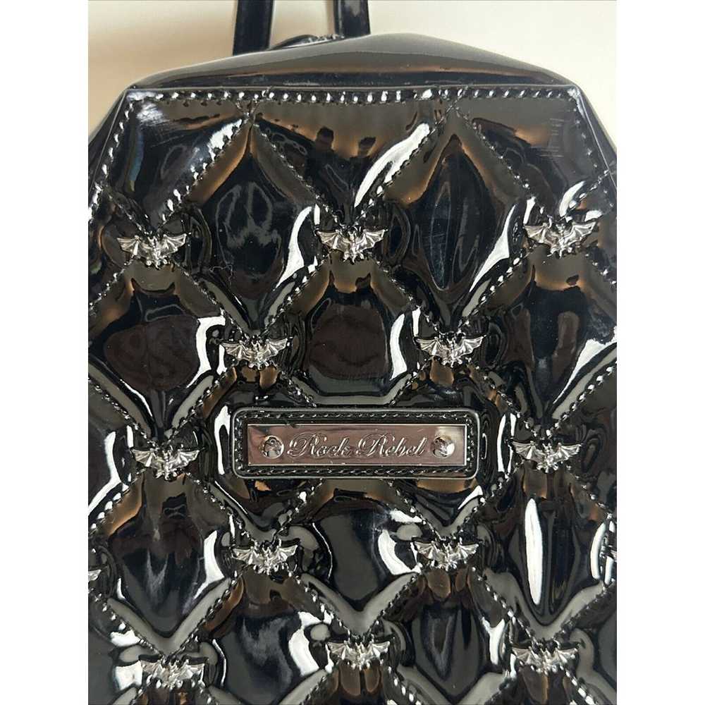 Rock Revel Vinyl Coffin Casket Gothic Backpack 14… - image 2