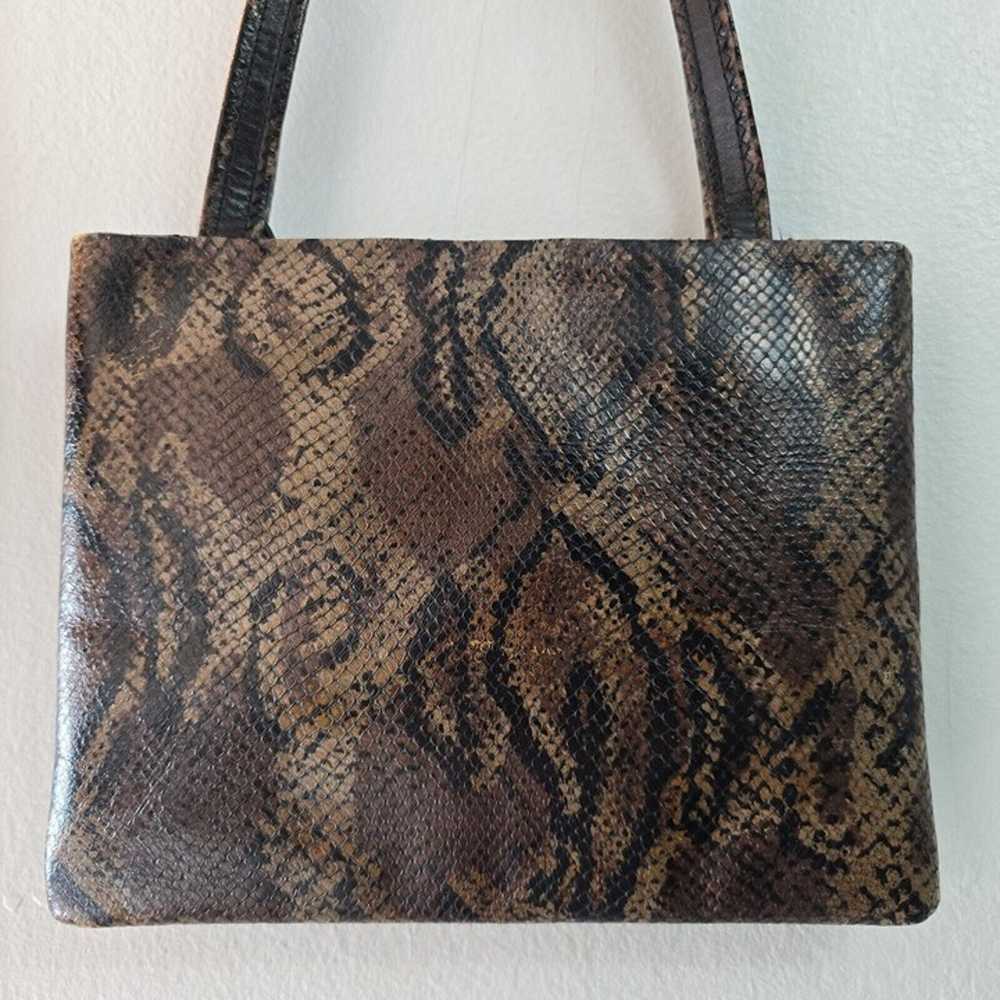 VTG CEM Leather Shoulder Bag Black Discs Snake Pr… - image 4