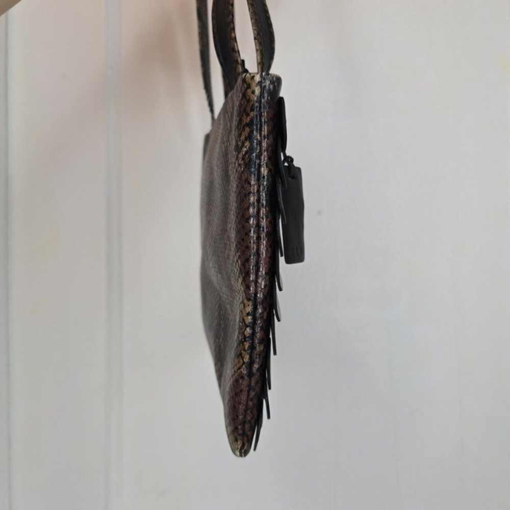 VTG CEM Leather Shoulder Bag Black Discs Snake Pr… - image 7