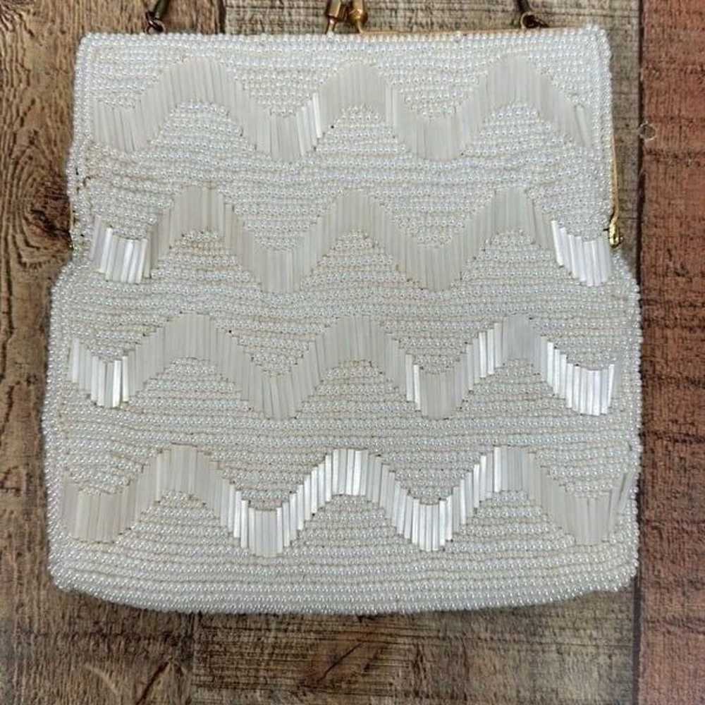 Vintage Walborg Beaded Clutch Purse White Unique - image 5