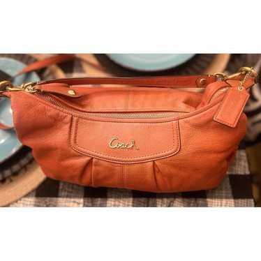 Coach Purse F19243 Ashley Orange Coral Leather Sat