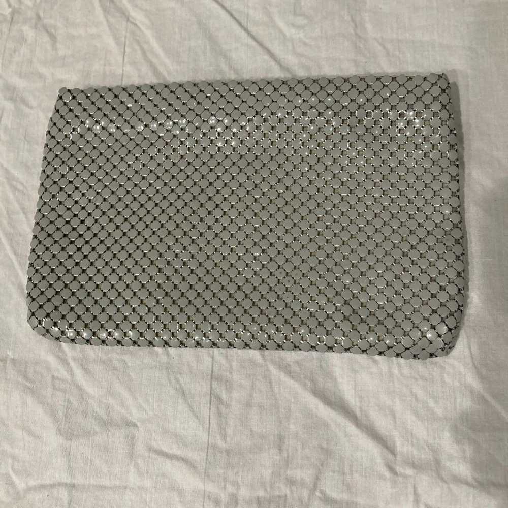 Vintage Dove Gray Clutch Large Mesh Handbag - image 1