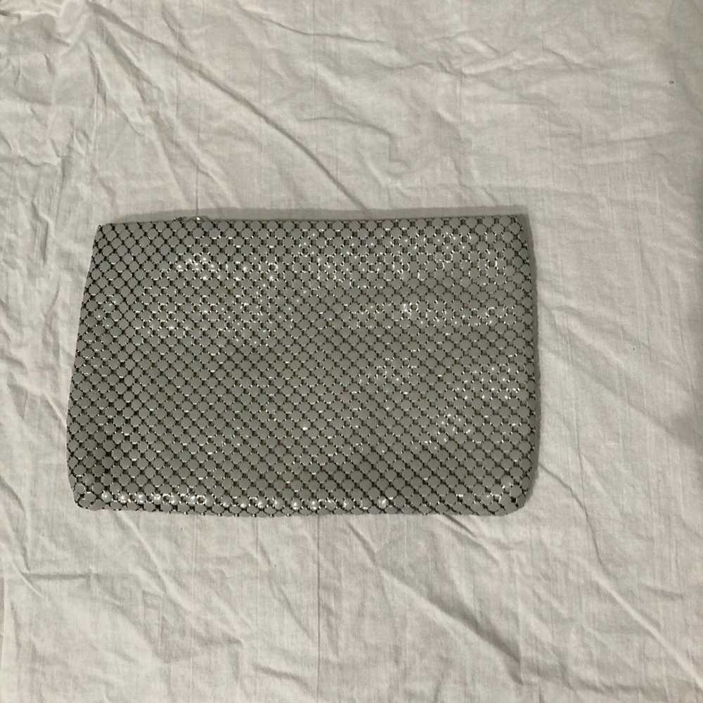 Vintage Dove Gray Clutch Large Mesh Handbag - image 3