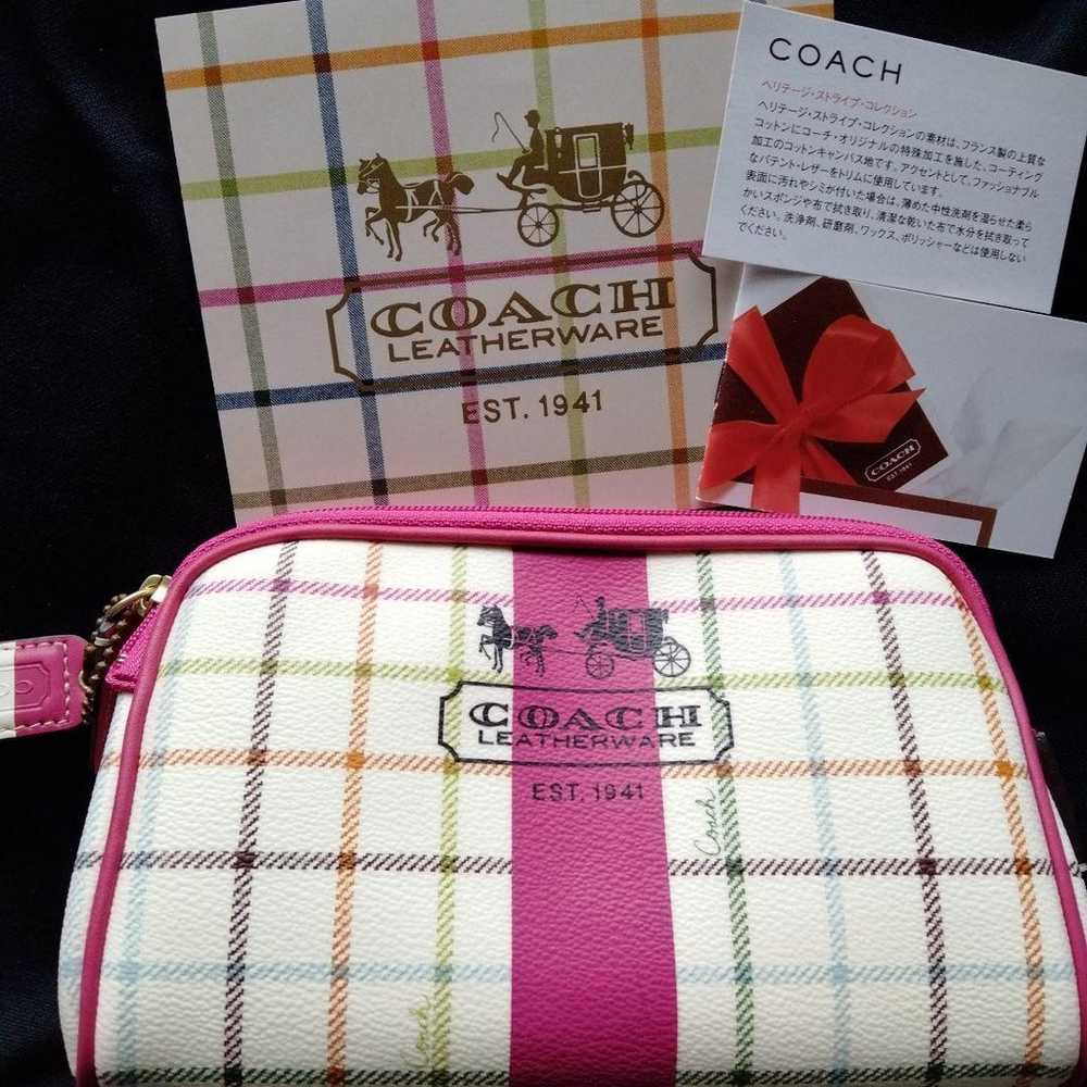 Coach Pouch Heritage Stripe Collection KYM 【Excel… - image 7