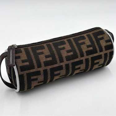 FENDI Zucca Pattern Canvas × Leather Pouch - Small