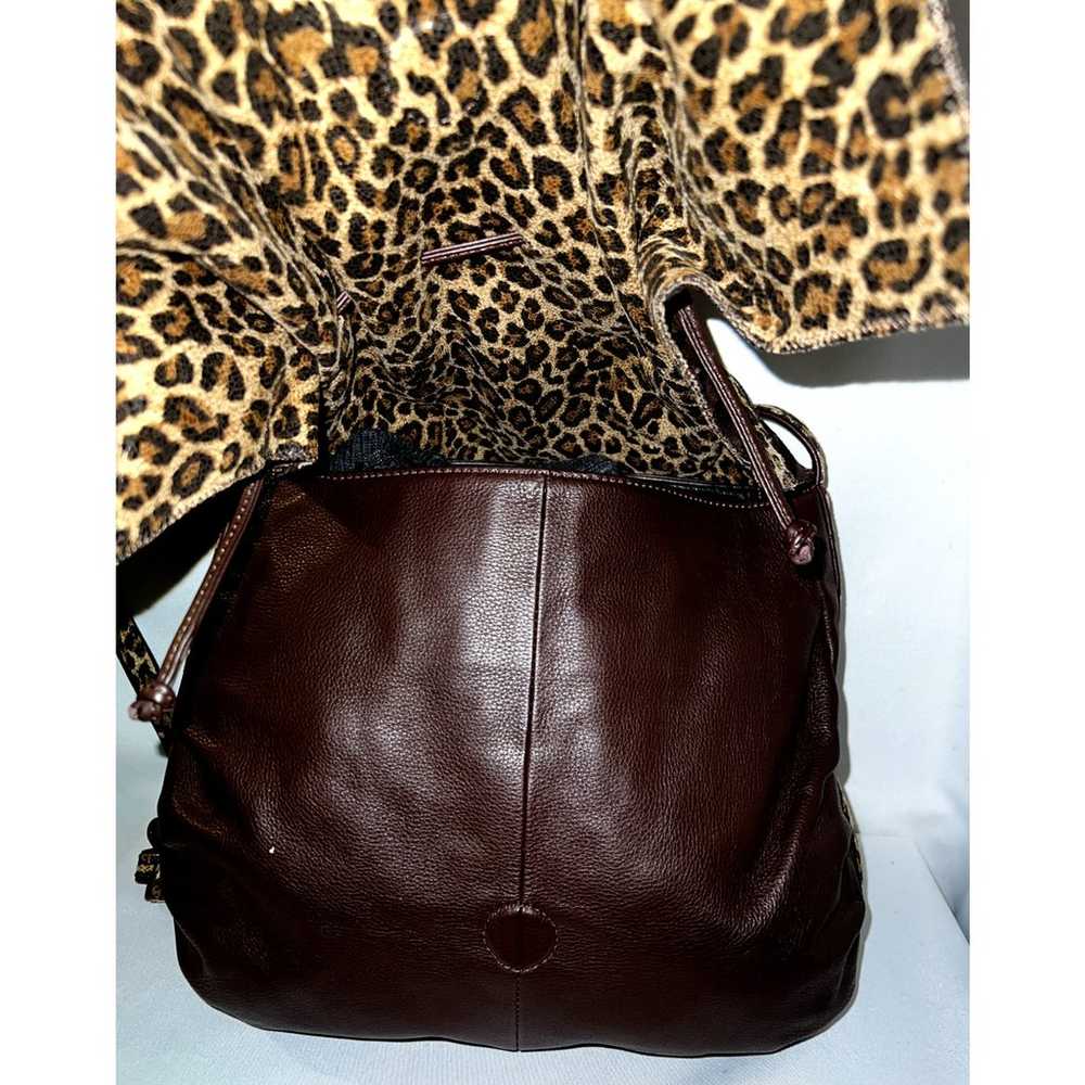 CHI by Falchi Purse Brown Animal Print Leather De… - image 4