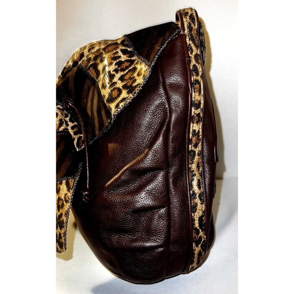 CHI by Falchi Purse Brown Animal Print Leather De… - image 5