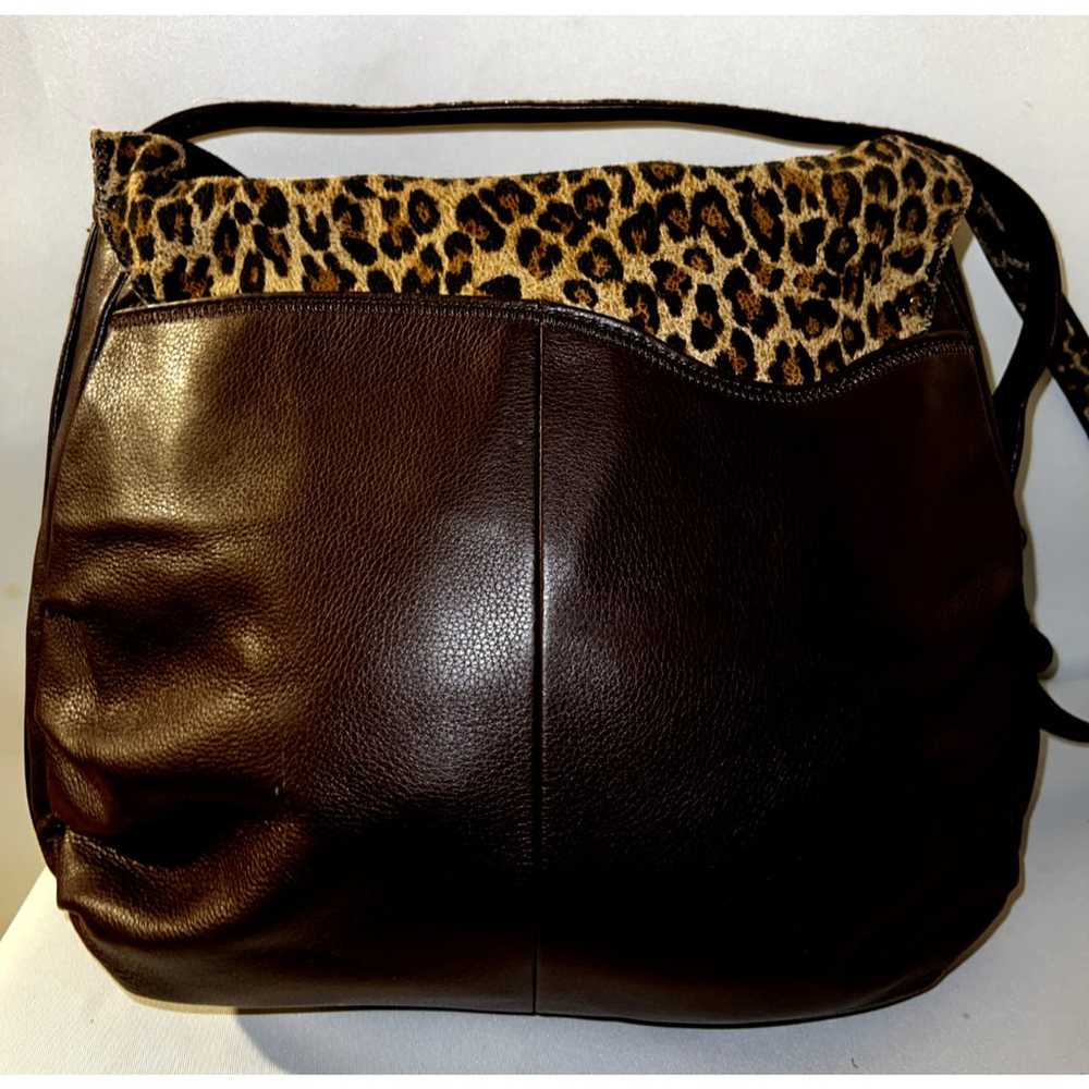 CHI by Falchi Purse Brown Animal Print Leather De… - image 6