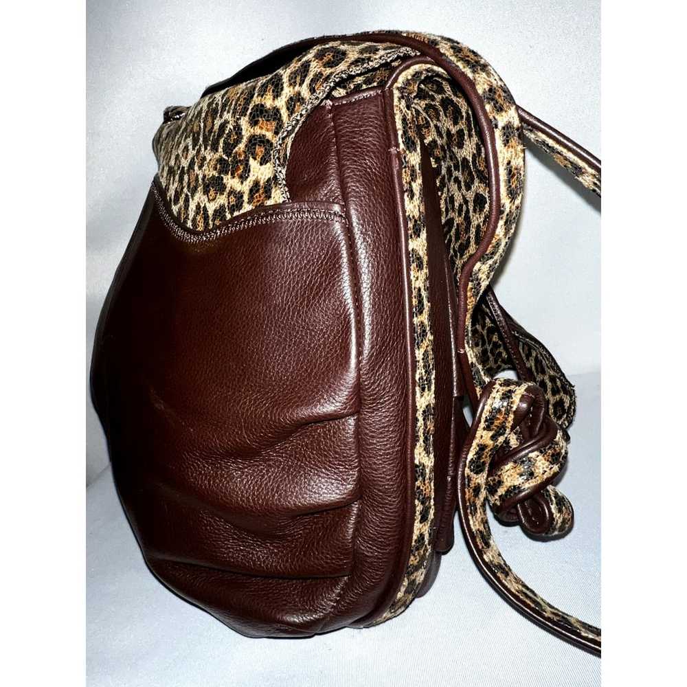 CHI by Falchi Purse Brown Animal Print Leather De… - image 7