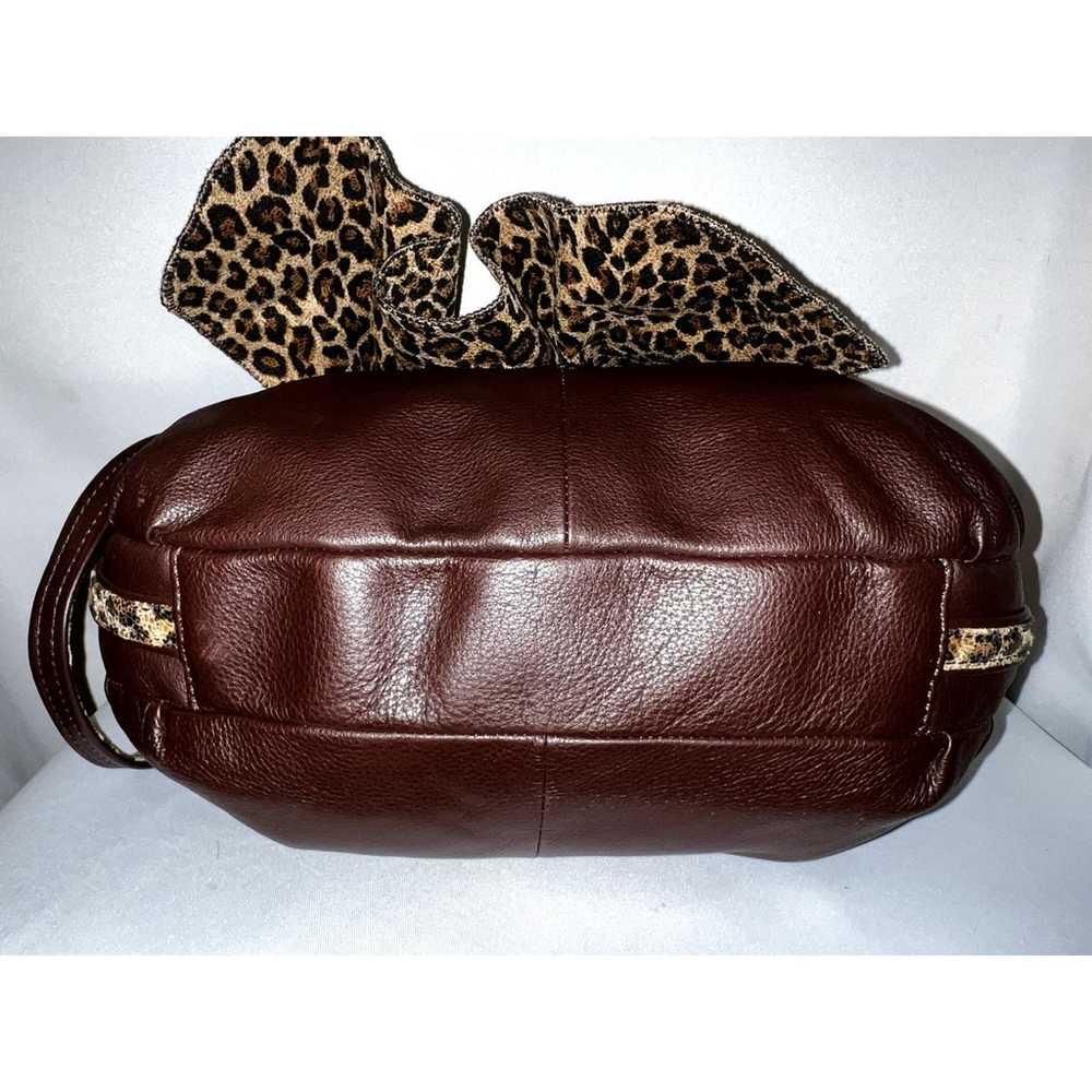 CHI by Falchi Purse Brown Animal Print Leather De… - image 8