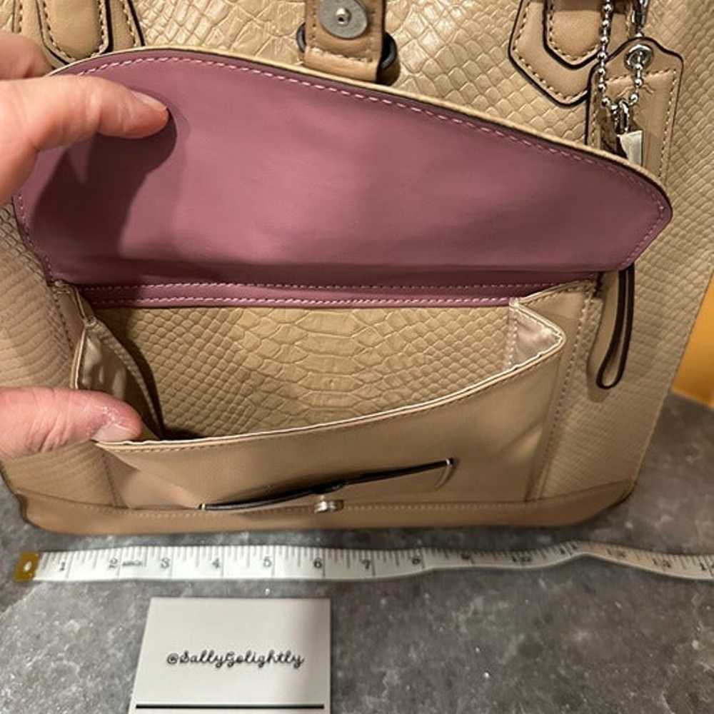 Coach Charlie Embossed Python Leather Tote - image 3