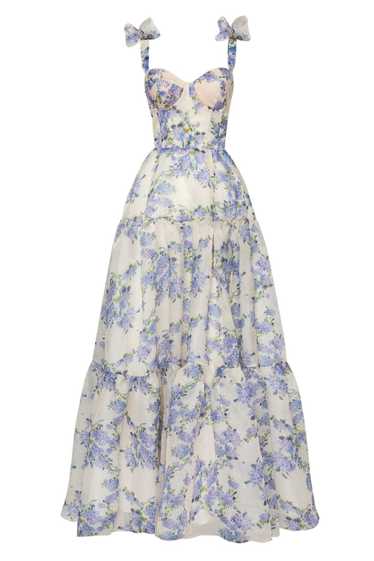 Milla Hydrangea Tender floral maxi tie-strap dress