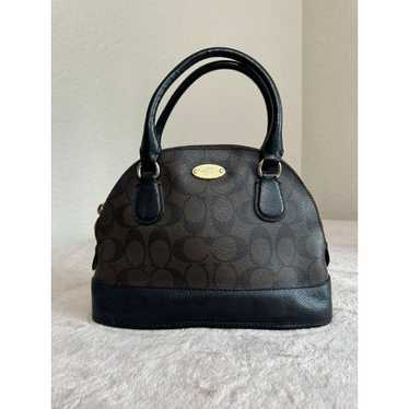 COACH MINI CORA SIGNATURE DOMED SATCHEL F34083 BRO