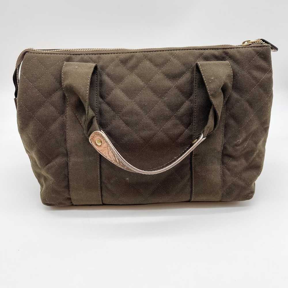 MZ Wallace Quilted Mini Metro Tote Brown Canvas B… - image 9