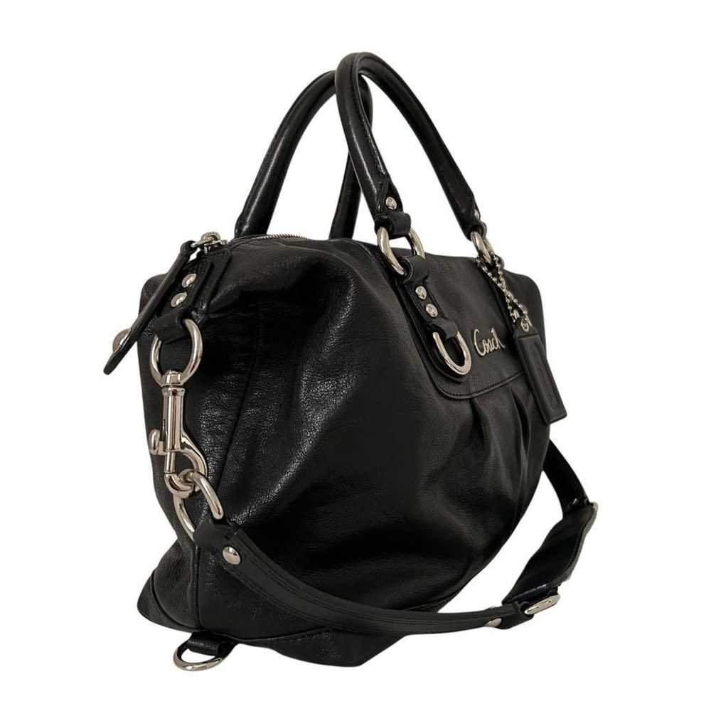 Coach Tote Bag Shoulder Bag Leather Black - image 4