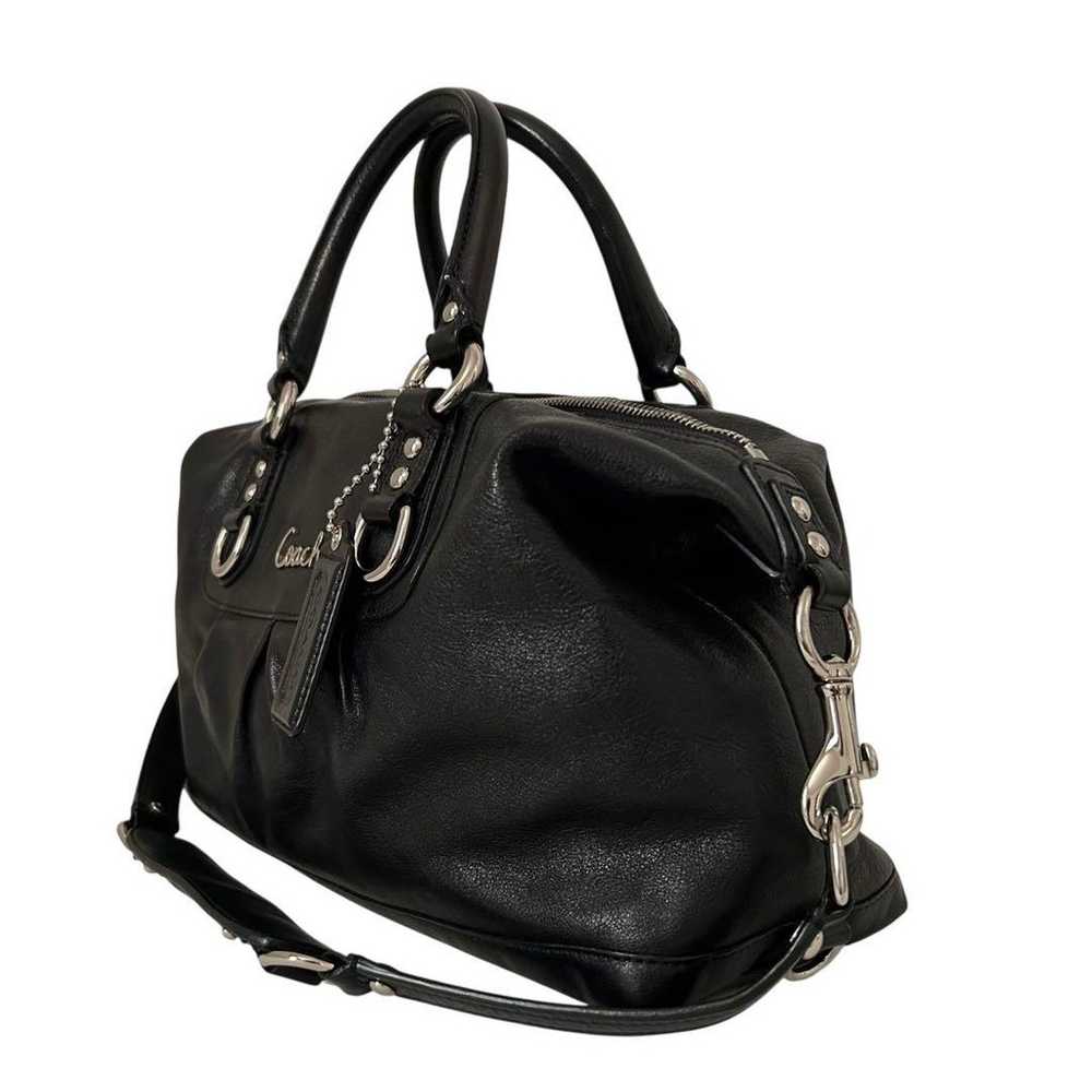 Coach Tote Bag Shoulder Bag Leather Black - image 5