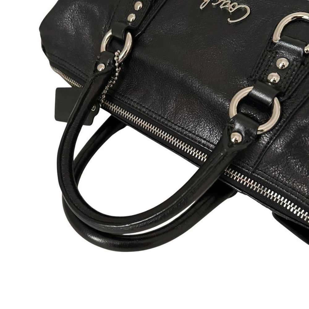 Coach Tote Bag Shoulder Bag Leather Black - image 6