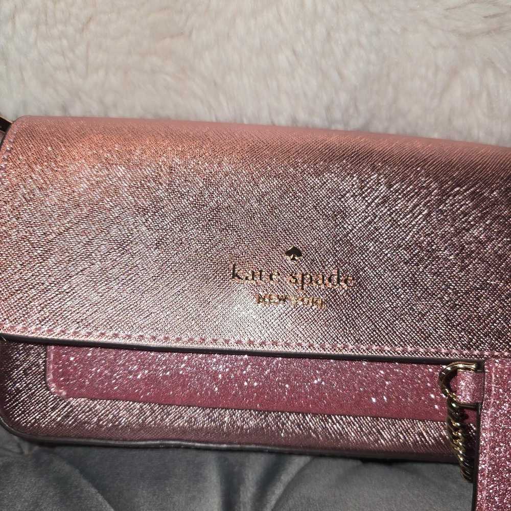 Nwot kate spade pink glimmer crossbody with cardh… - image 3