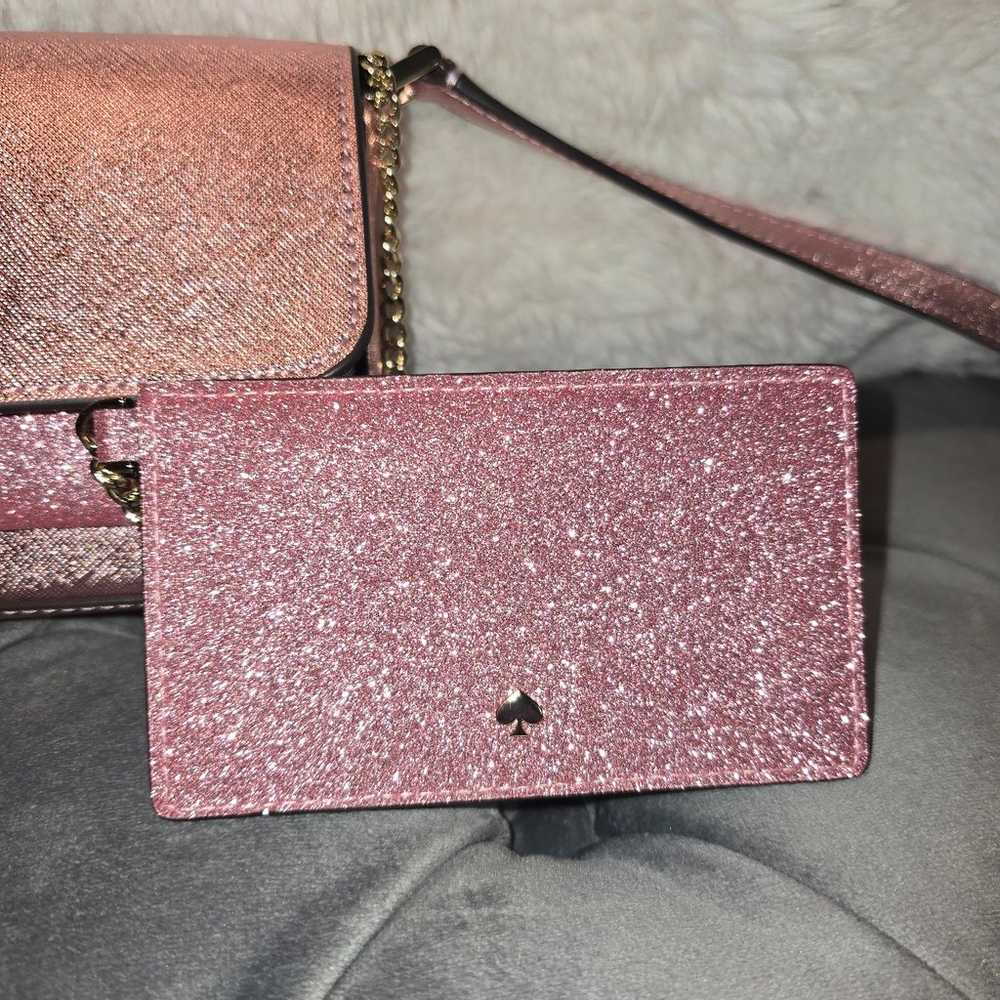 Nwot kate spade pink glimmer crossbody with cardh… - image 4