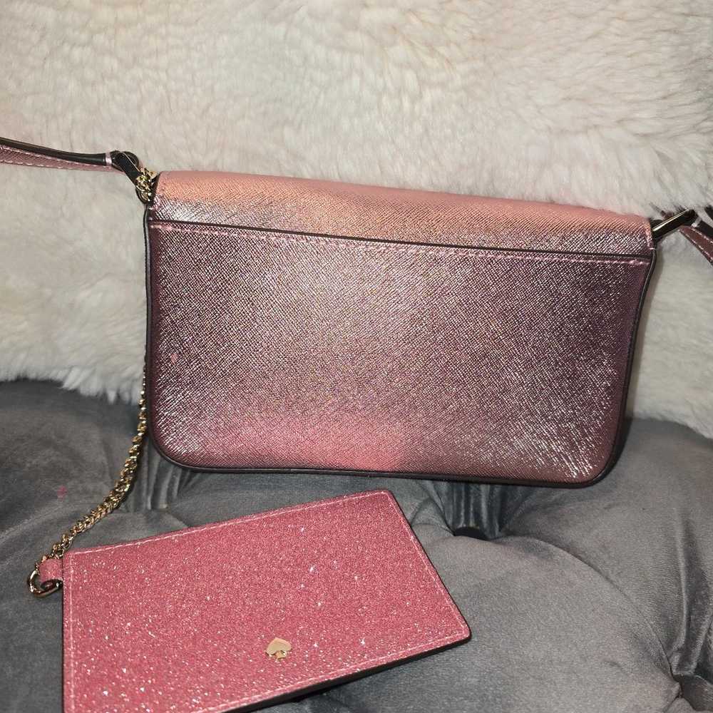 Nwot kate spade pink glimmer crossbody with cardh… - image 5