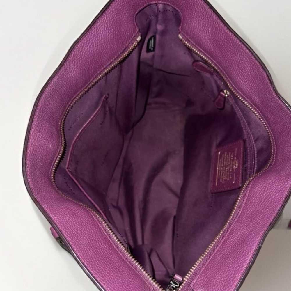 COACH Zip Tote Bag Sophia Pebbled Leather Plum- D… - image 4