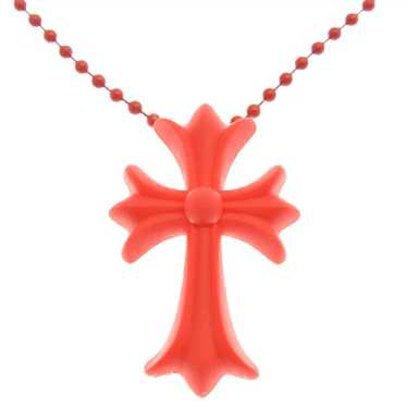 Chrome Hearts Chrome Hearts Red Silicone Cross Ne… - image 1