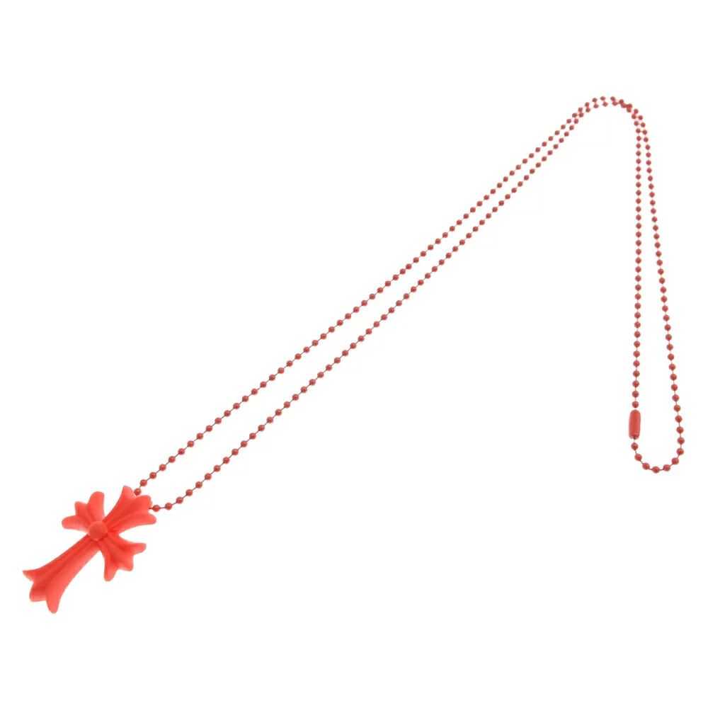 Chrome Hearts Chrome Hearts Red Silicone Cross Ne… - image 2