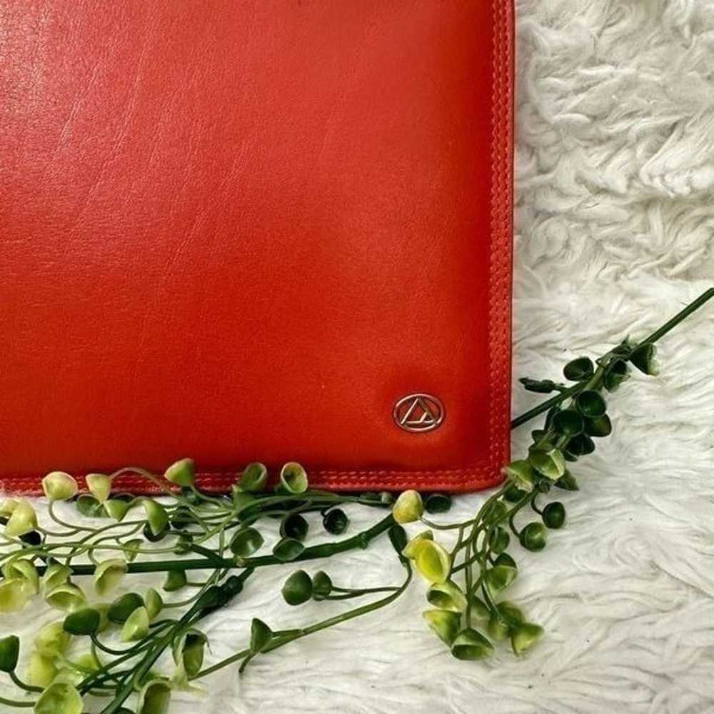 Liz Claiborne Vintage Red Orange Leather Snap Loc… - image 2