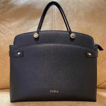 FURLA Shoulder Bag Black Leather