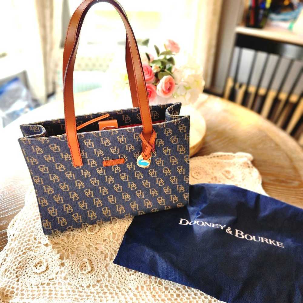 Dooney and Bourke East West Blue Tote Logo Keycha… - image 1