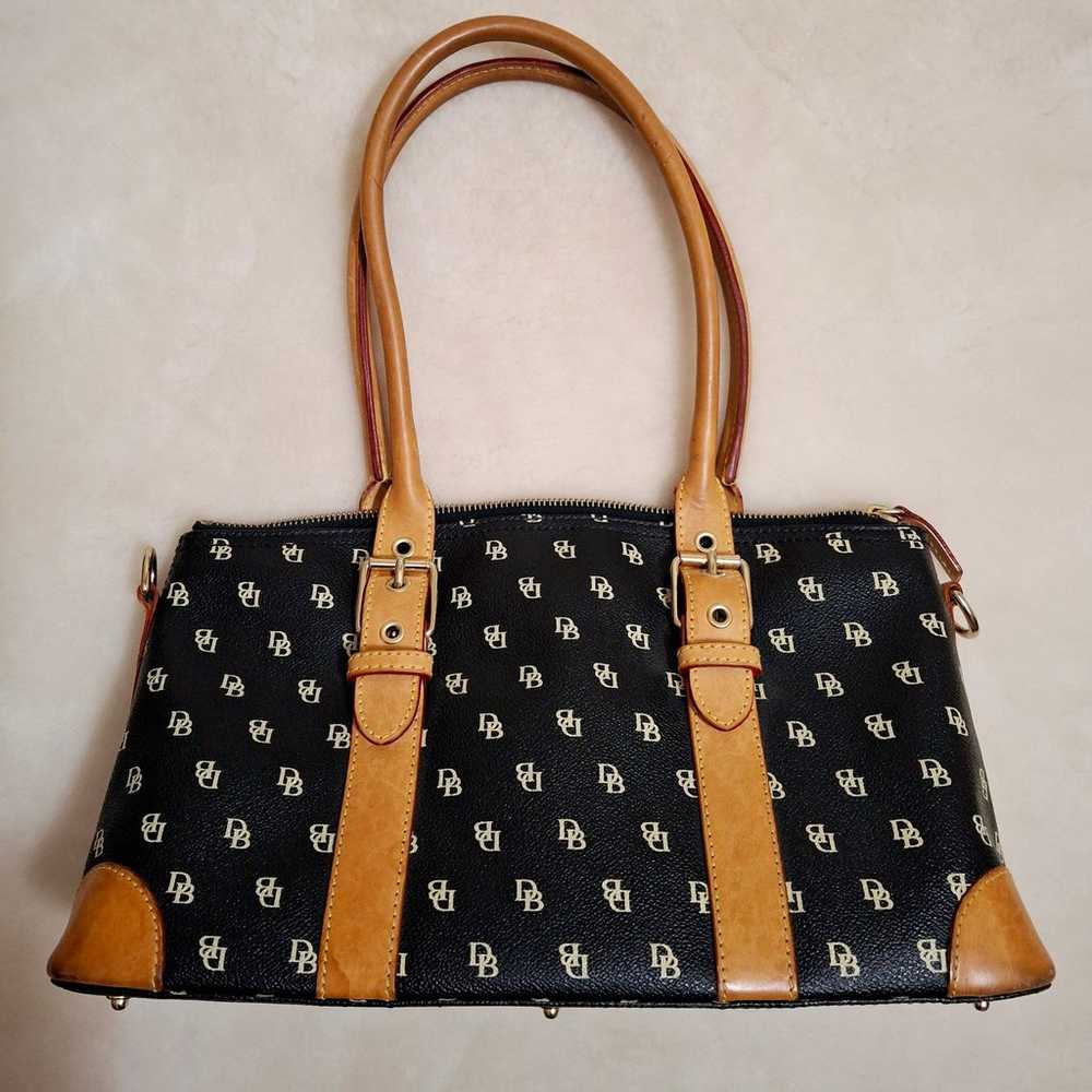 Vintage Y2K Dooney & Bourke Shoulder Bag Black Wh… - image 2