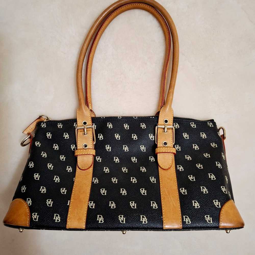 Vintage Y2K Dooney & Bourke Shoulder Bag Black Wh… - image 4