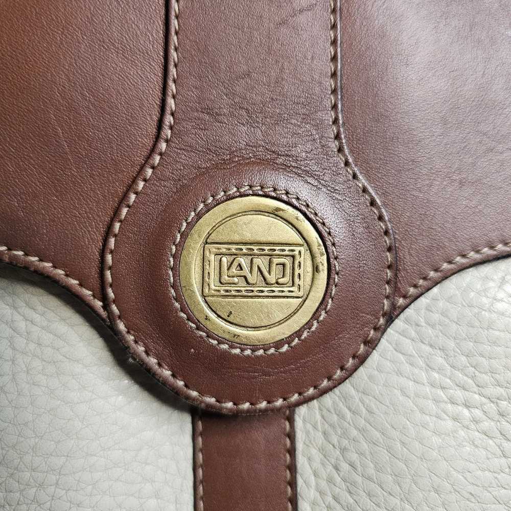 Land Cream Brown Leather Vintage Crossbody Should… - image 2