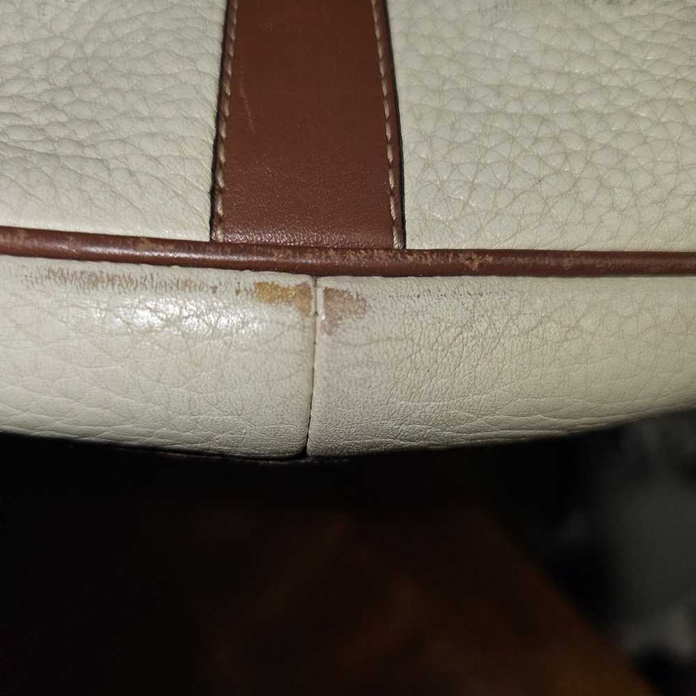 Land Cream Brown Leather Vintage Crossbody Should… - image 4