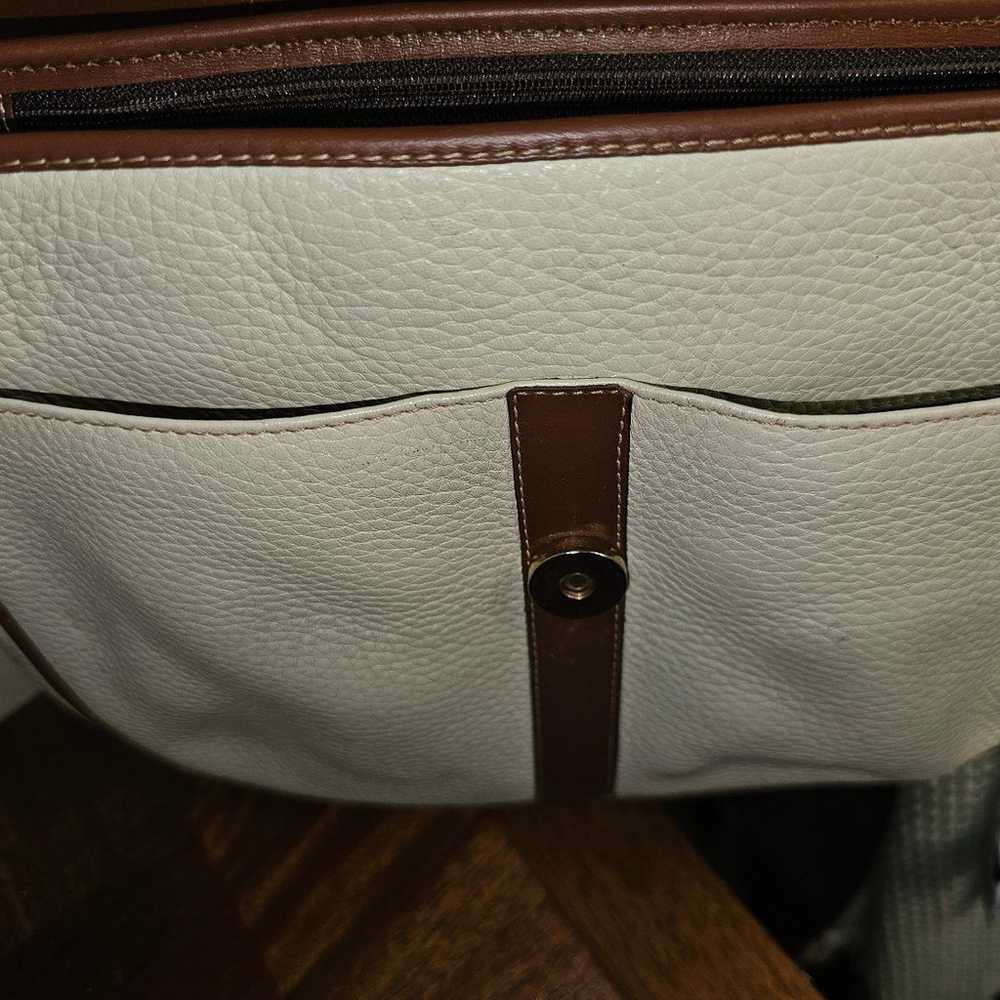 Land Cream Brown Leather Vintage Crossbody Should… - image 9